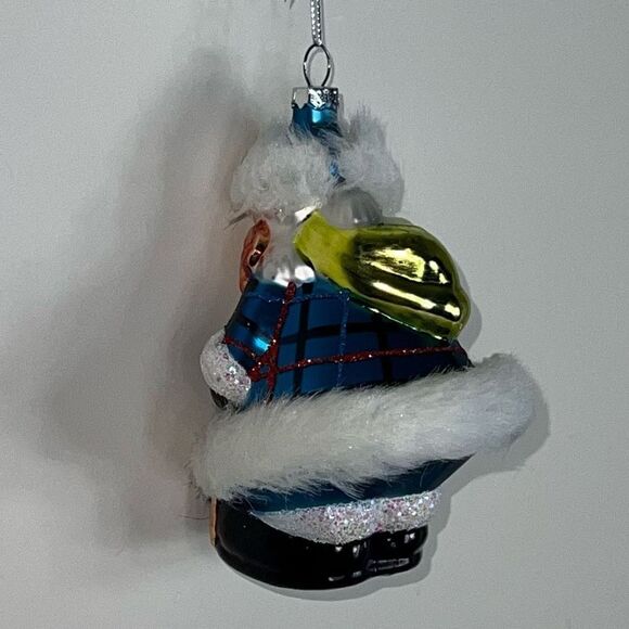 Holiday Lane Burgundy & Blush Plaid Clad Santa Christmas Ornament - Picture 7 of 8